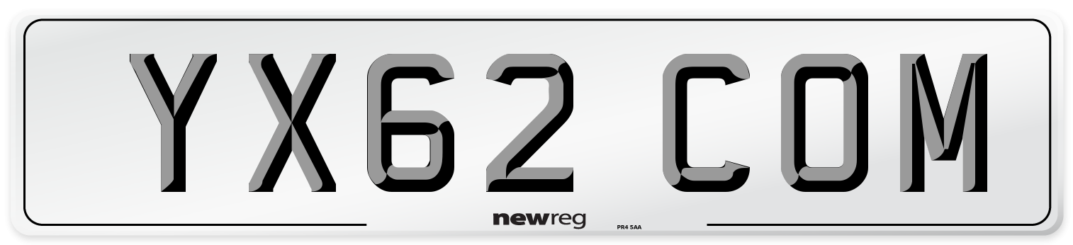 YX62 COM Number Plate from New Reg